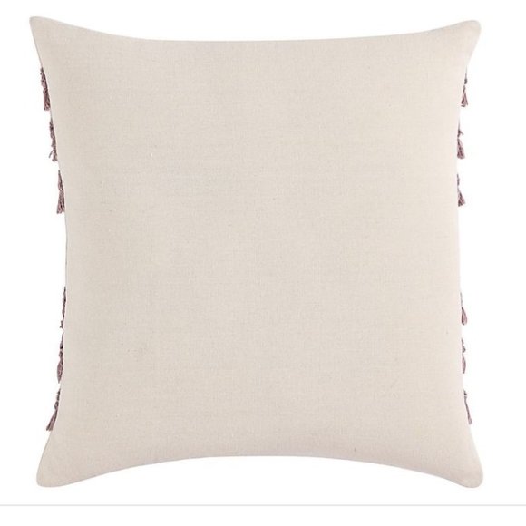 NWT  Morgan Home Square Decorative Fringe Throw Pillow Cover in Blush - Picture 2 of 6